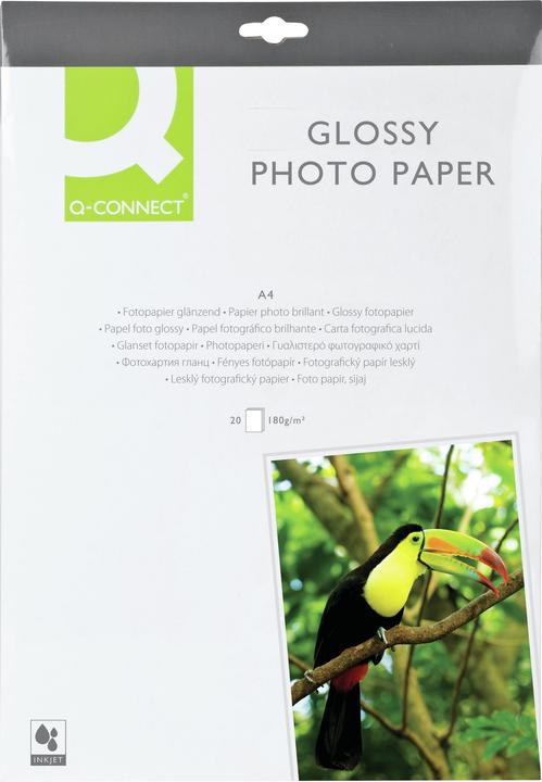 Produktbild Q-Connect Inkjet Fotopapier, glossy (180 g/m², A4, 20 Stk.)