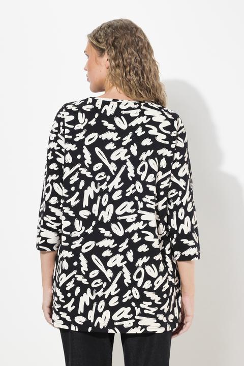 Produktbild Ulla Popken Shirt, A-Linie, Zierfalten, Carree-Ausschnitt, 3/4-Arm (58)
