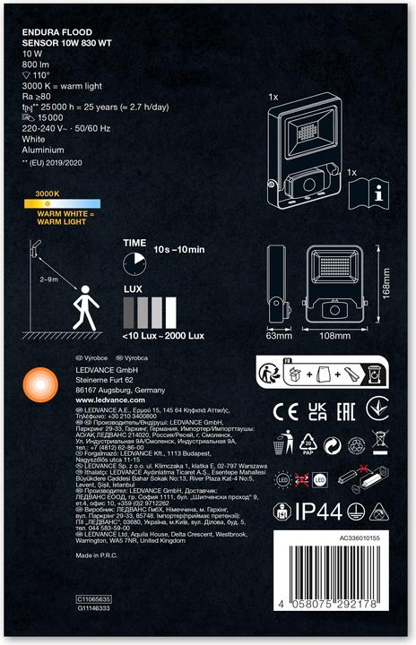 Image du produit Ledvance Capteur d'inondation Endura (800 lm, IP44)