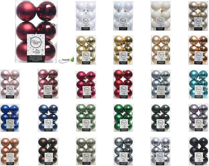 Actual product image Decoris Christmas tree baubles 12 pieces white plastic Ø 6 cm (12-part)