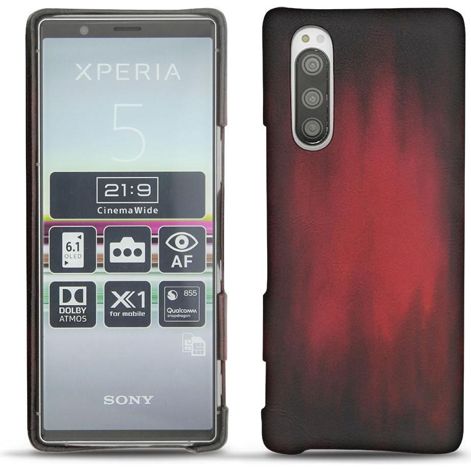 Noreve Lederschutzhülle (Sony Xperia 5), Smartphone Hülle, Rot