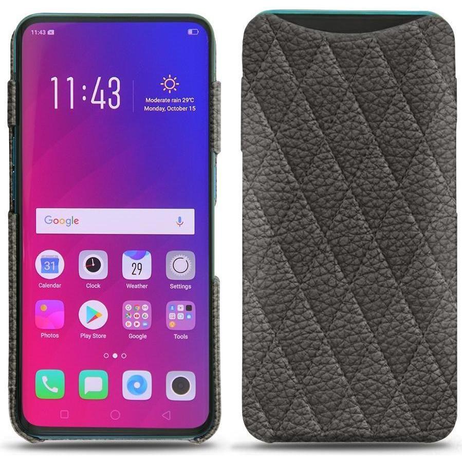 Noreve Lederschutzhülle (Oppo Find X), Smartphone Hülle, Grau