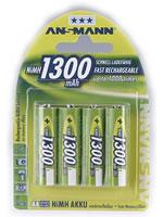 Immagine prodotto Ansmann Batteria tipo AA - NiMH - (ricaricabile) (1 pz., AA / LR6 / LR06 / Mignon / R6 / R14505, 1300 mAh)