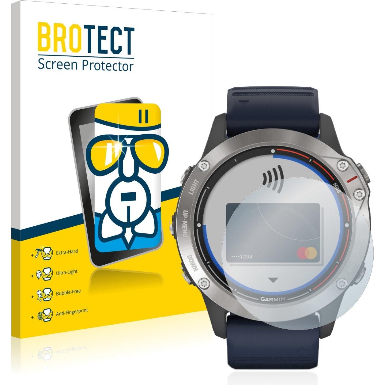 BROTECT AirGlass Panzerglasfolie, Smartwatch Schutzfolie, Transparent