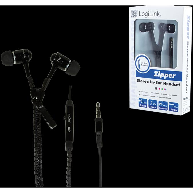 LogiLink Zipper (Kabelgebunden), Kopfhörer, Schwarz