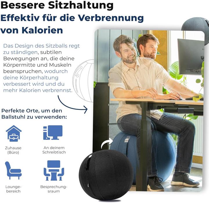 Actual product image Backerz Ergonomischer Sitzball für Büro & Homeoffice (65 cm) (65 cm)