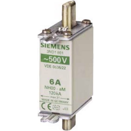 Siemens, Sicherung, NHSicherungseinsatz NH000 A aM Un AC Stirnkennmelder (Diazed-Sicherung, 35 A, Träge)