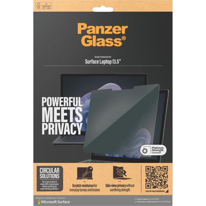 Produktbild PanzerGlass ® Privacy Filters Microsoft Surface Laptop 13.5" | 6 | 5 | 4 | 3 | 2, Polyethylentereph (13.50", 16 : 10)