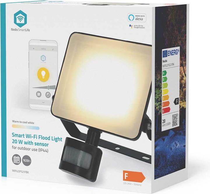 Actual product image Nedis Smartlife-Aussenleuchte | Bewegungssensor | 1620 lm | Wi-Fi | 20 W | Warm bis kühlen weiss | 300 (1620 lm, IP44)