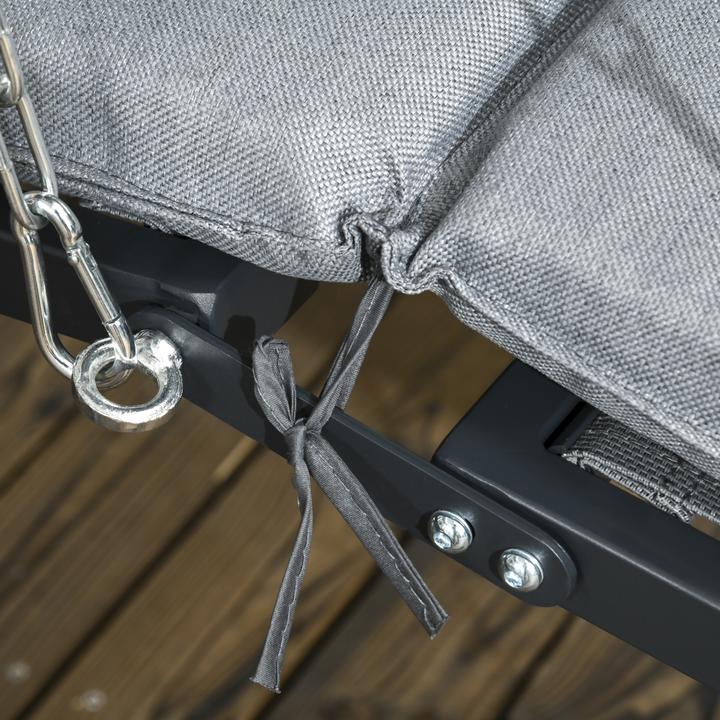 Immagine prodotto Swisshandel24 Hollywoodschaukel mit Kissen & verstellbarem Sonnendach, Dunkelgrau