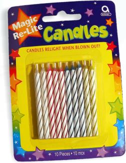 Actual product image Neutral Magic spiral candles 10 pcs. INT8065-99 ass. 6.3cm (10 pcs.)