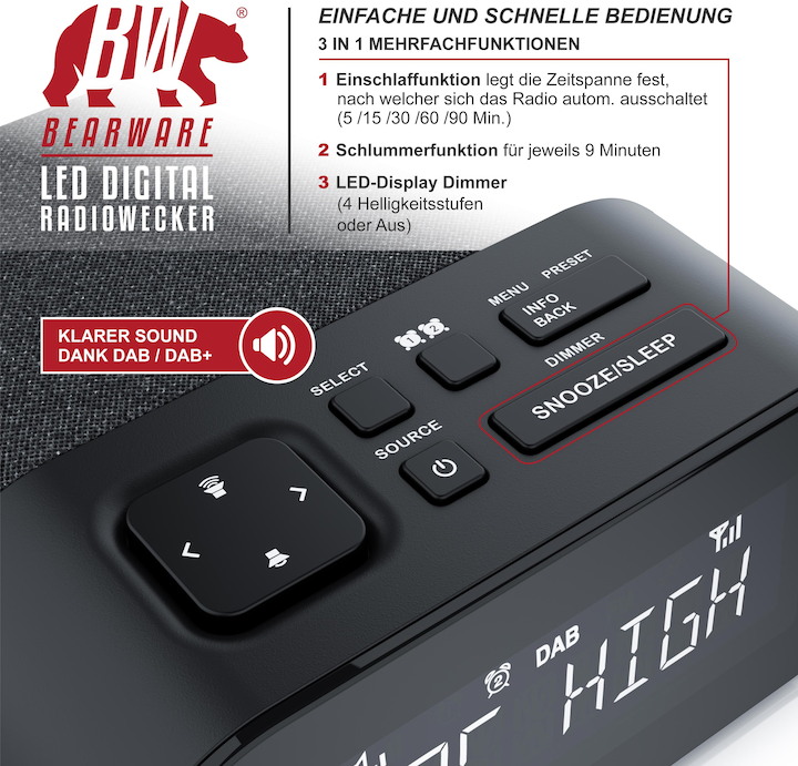 Produktbild Bearware DAB Plus Radiowecker