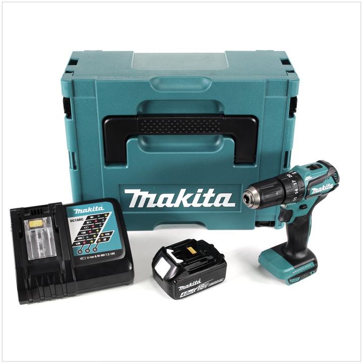 Actual product image Makita DHP 483 RM1J Battery impact drill 18V 40Nm in Makpac + 1x 4,0 Ah battery +charger (Rechargeable battery operated)