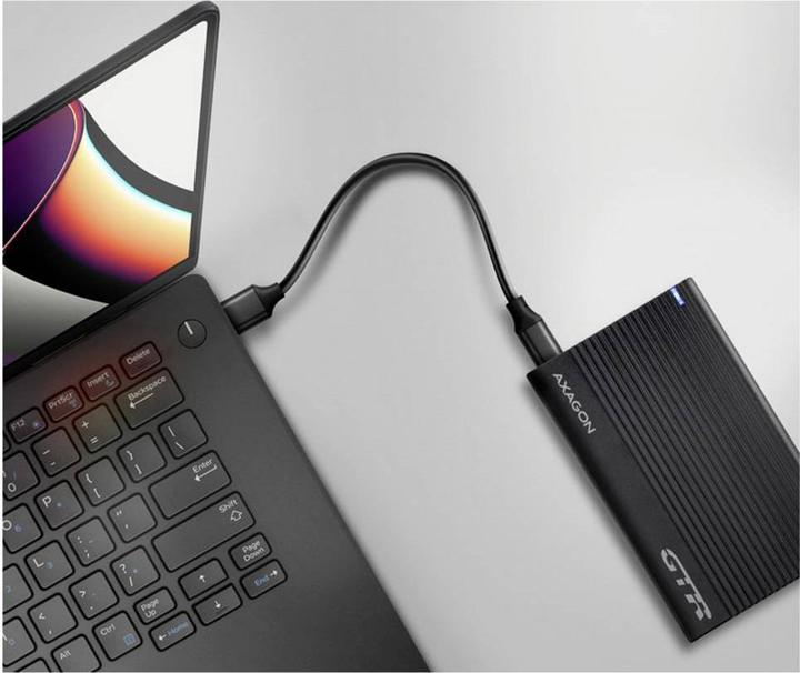 Image du produit Axagon EE25-GTR Boîtier externe cannelé pour disque dur USB-C 3.2 Gen 2 - SATA 6G, 2.5" - noir (2.5")