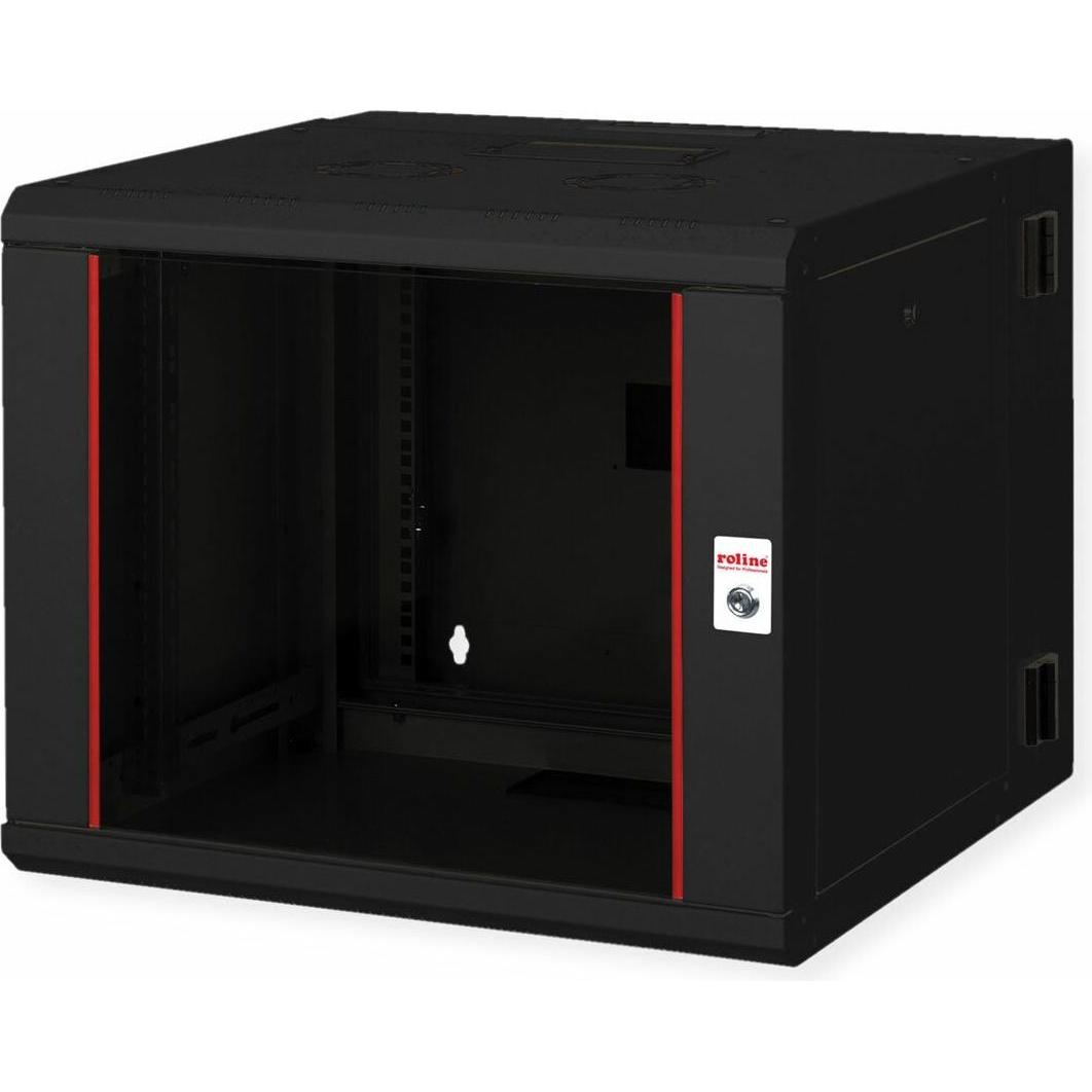Roline 19-Zoll Wandgehäuse Pro 9 HE (9 HE, 19 Zoll Rack), Serverschrank, Schwarz