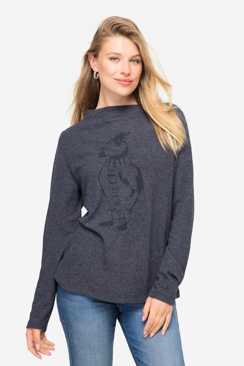Produktbild Laurasøn Sweatshirt, Vogel-Print, Stehkragen, Langarm, OEKO-TEX (M)