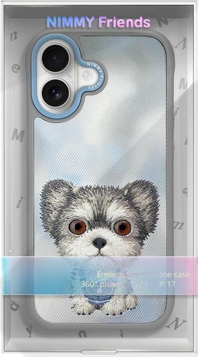 Produktbild Nimmy Etui Big Eyed Pet 2.0 Dog do iPhone 17 szary (Apple iPhone 17)
