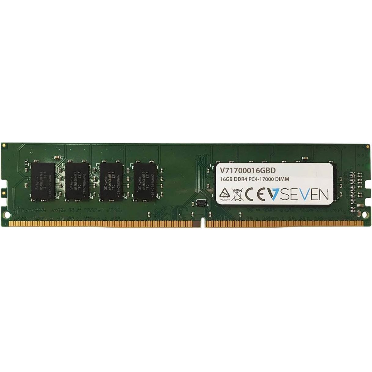 V7 V71700016GBD (1 x 16GB, 2133 MHz, DDR4-RAM, DIMM), RAM, Grün