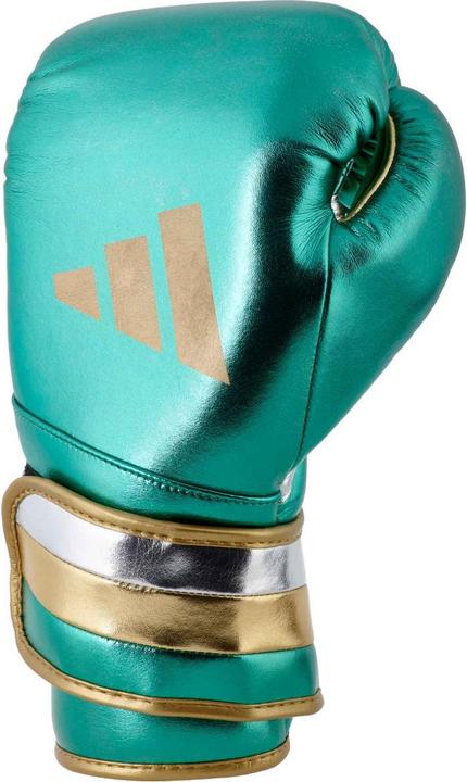 Immagine prodotto adidas Guantoni da boxe Speed 500 verde/oro in microfibra, ADISBG501 (14 OZ)