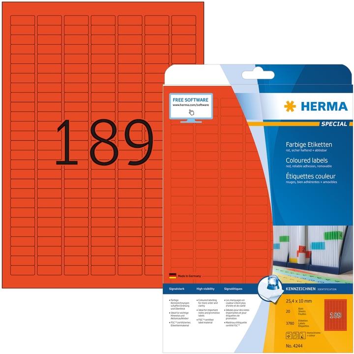 Actual product image HERMA Colour labels A4 removable
