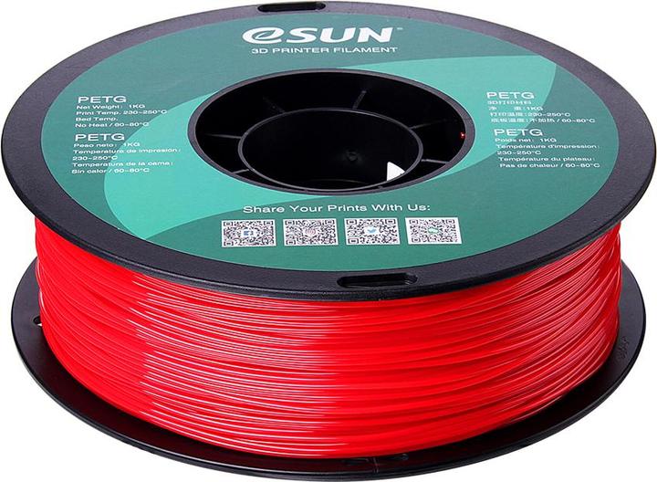 Actual product image eSUN PETG 1.75mm Solid Red 1kg 3D Filament (PETG, 1.75 mm, 1000 g, Red)