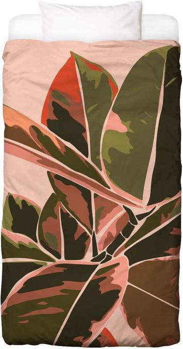 Juniqe Plant IV - Feuilles & Plantes (Set de linge de lit, 160 x 210 cm, 50 x 70 cm)