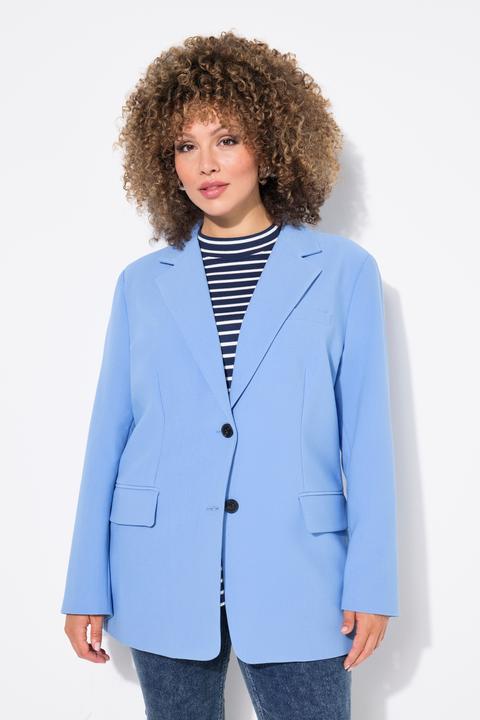 Image du produit Ulla Popken Blazer oversized avec col à revers, fermeture boutonnée (58, 60)