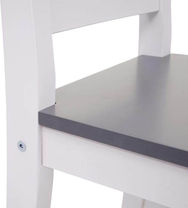 Image du produit Swisshandel24 Ensemble de salle à manger HWC-F77, Groupe de salle à manger, bois massif Landhaus 110cm blanc-gris