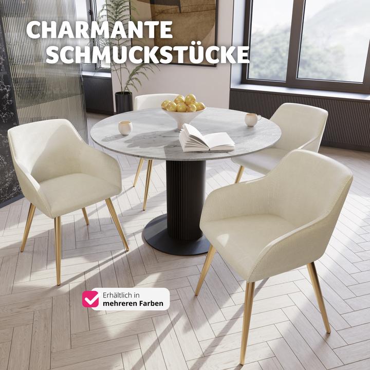 Actual product image tectake ChairMarilyn,corduroylook,upholstered