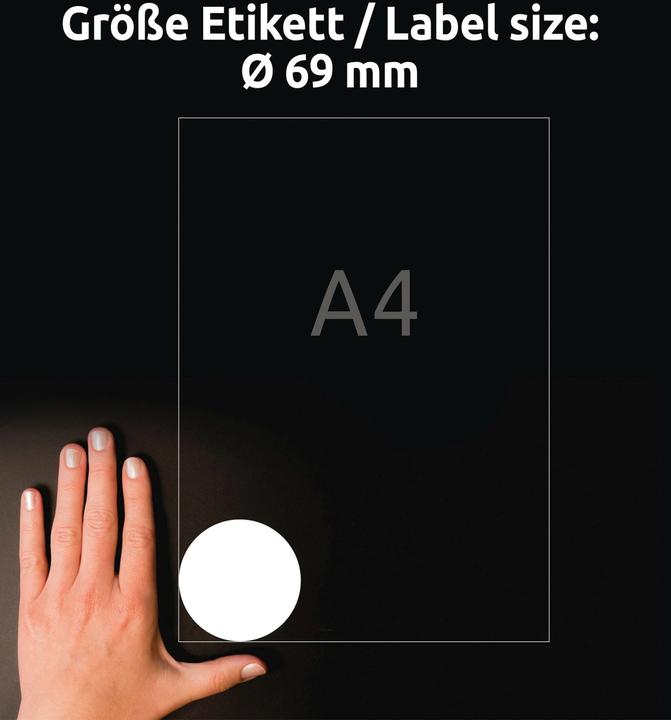 Actual product image Avery Round labels, removable