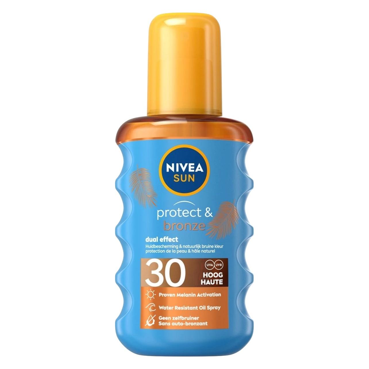 Nivea, Zonnecrème, Beschermen & Bronzen Oliespray Spf 30 200ml (Zonnebrandolie, Spf 30, 200 ml)