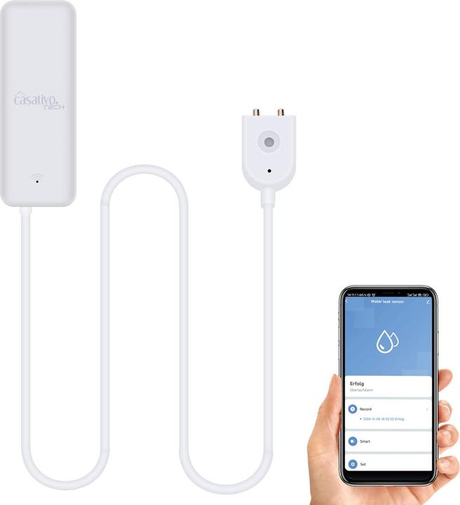 Produktbild Casativo WLAN-Wassermelder mit externem Sensor, App-Steuerung