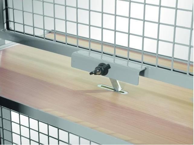 Actual product image Dispensing unit with lockable storage shelf, acrylic/sheet metal, height 2200 mm