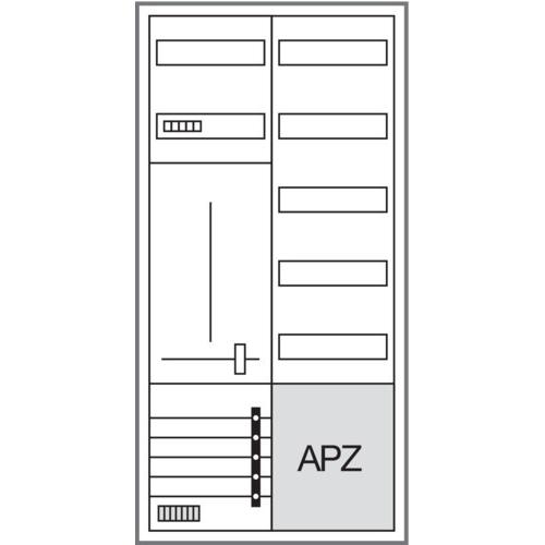 Hager, Verteilerschrank Zubehör, HAG ZB321X15 Komplettschrank 1ZP/VF-5rh/APZ univ.Z 1100x550x205mm IP44 SKII 2fel