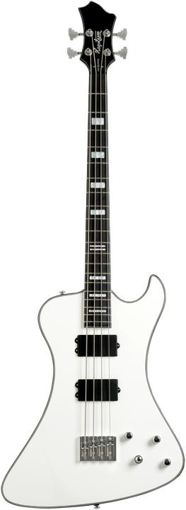 Hagstrom E-Bass, Nekromant 4, White Gloss (E-Gitarre, Mahagoni)