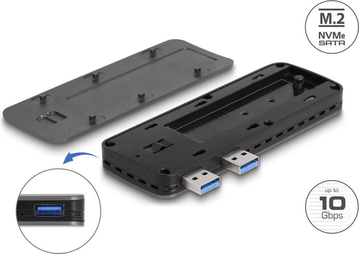 Actual product image Delock USB 3.2 Gen 2 enclosure for PlayStation®5 with M.2 NVMe slot (M.2)