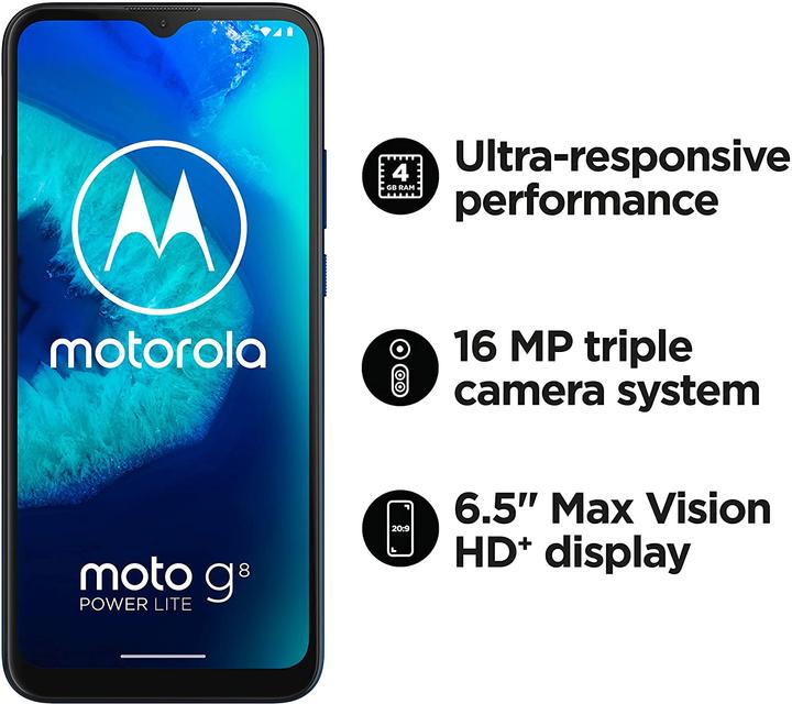 Produktbild Motorola Moto G8 Power Lite (64 GB, Royal Blue, 6.50", Dual SIM, 4G)