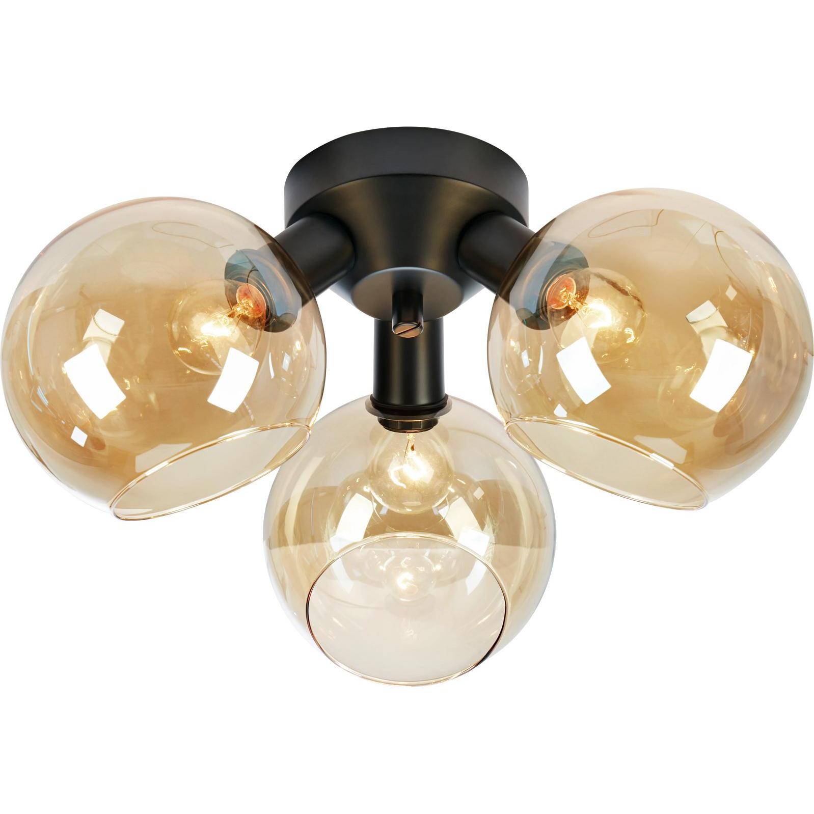 Markslöjd, Applique + Plafoniera, ARTIS Ceiling 3L Amber/Black
