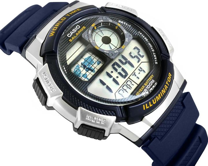 Productafbeelding Casio Mod. WORLD TIME ILLUMINATOR - 5 Alarms, 10 Year battery (Digitaal horloge, 43 mm)