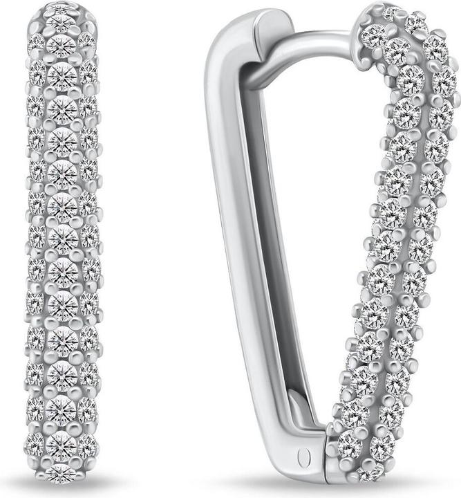Produktbild Brilio Silver - Timeless silver earrings with zircons EA873W