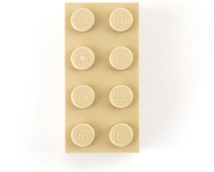 Actual product image LEGO 2x4 bricks tan - 100 pieces - Tan brick 3001 (3001, LEGO Accessories)
