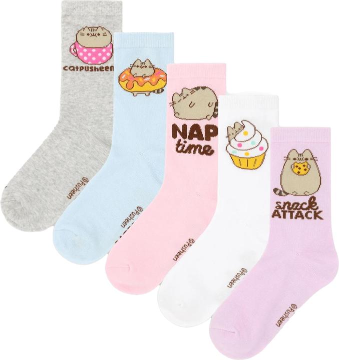 Immagine prodotto Pusheen Snack Attack Calzini Set Donna Misura Confezione 5 (Confezione da 5 pezzi, 37 - 42)