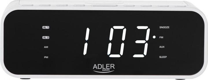 Actual product image Adler Alarm Clock su Belaidės Charger AD 1192W AUX in, Baltas, Alarm function