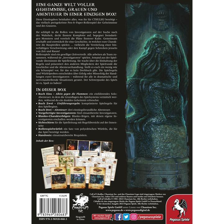 Actual product image Pegasus Cthulhu Einstiegsbox, role-playing game, for 3-6 players, from 14 years (DE Edition) (German)