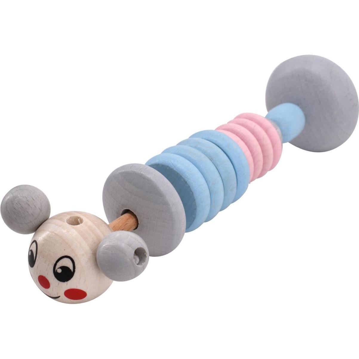 Voggenreiter, Babyrassel, Rappel-Raupe Clic-Clac (blau/rosa)
