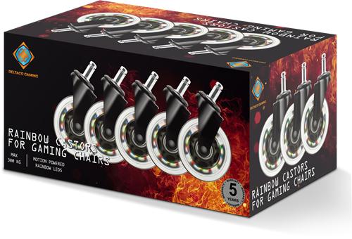 Actual product image Deltaco Gaming Rainbow Casters