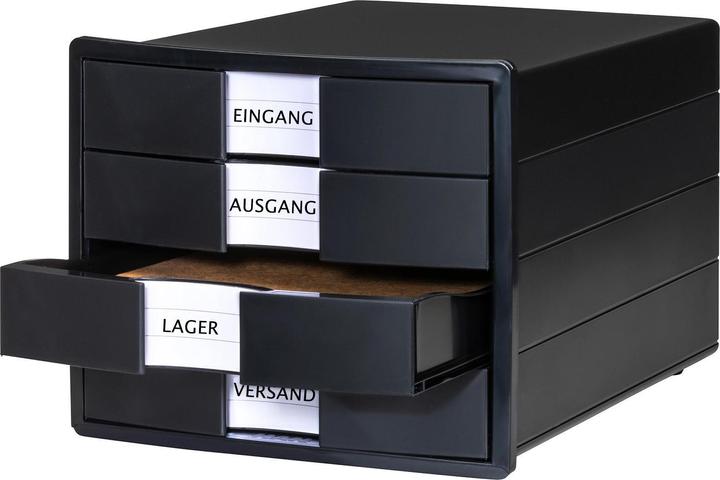 Produktbild Han IMPULS KARMA 10128-13 Schubladenbox Schwarz DIN A4, DIN C4 Anzahl der Schubfächer: 4 (C4, A4)