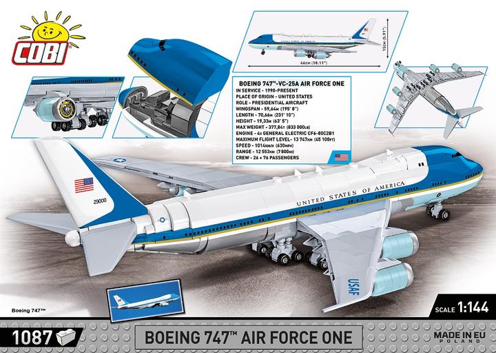 Actual product image Cobi Boeing 747 Air Force One
