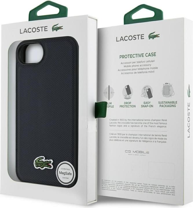 Image du produit Lacoste Case Iconic Petit Pique Woven Logo MagSafe for iPhone 16e navy blue (Apple iPhone 16e, Apple iPhone 17e)