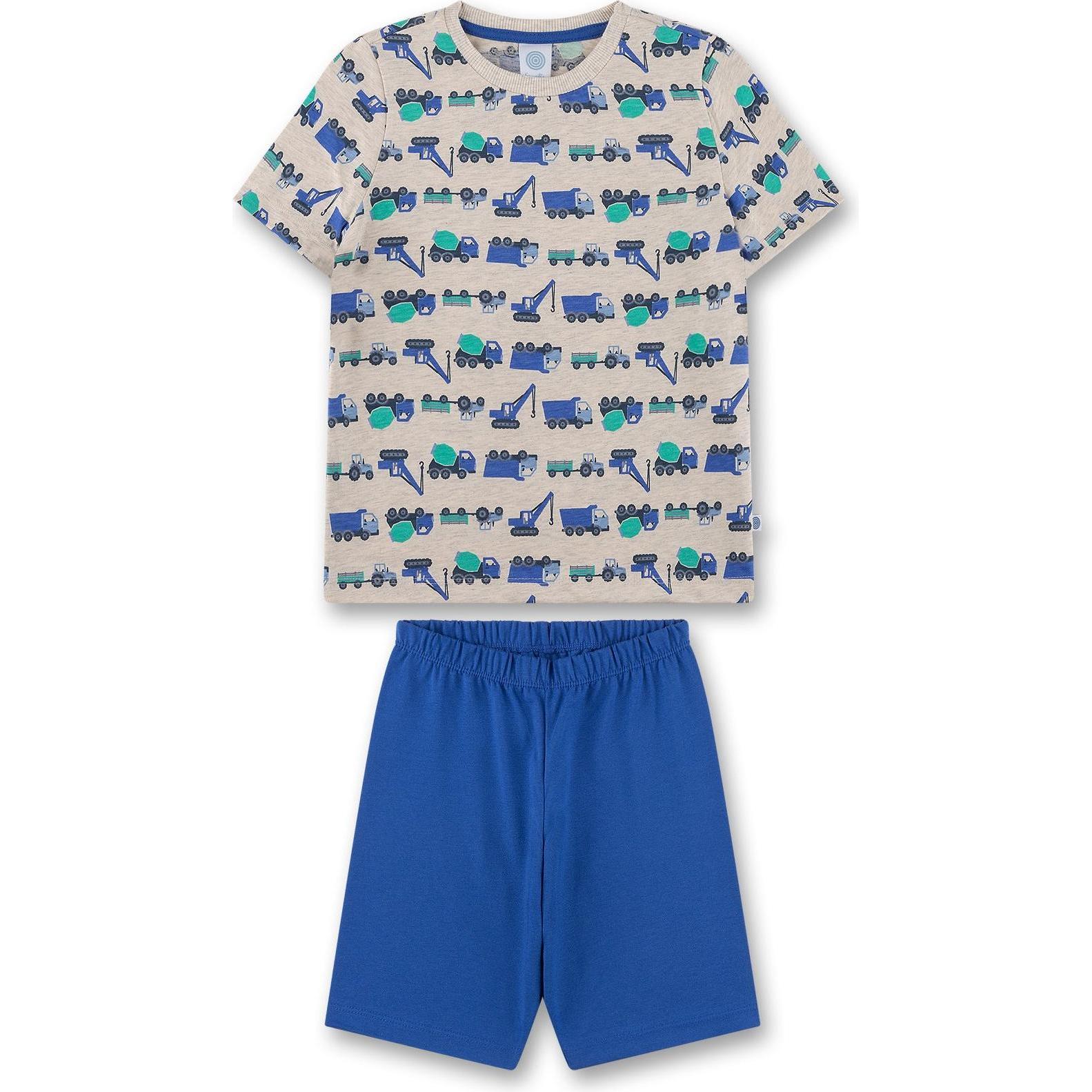 Sanetta, Unisex, Pyjama, -Schlafanzug kurz Baufahrzeuge, Mehrfarbig, (128)
